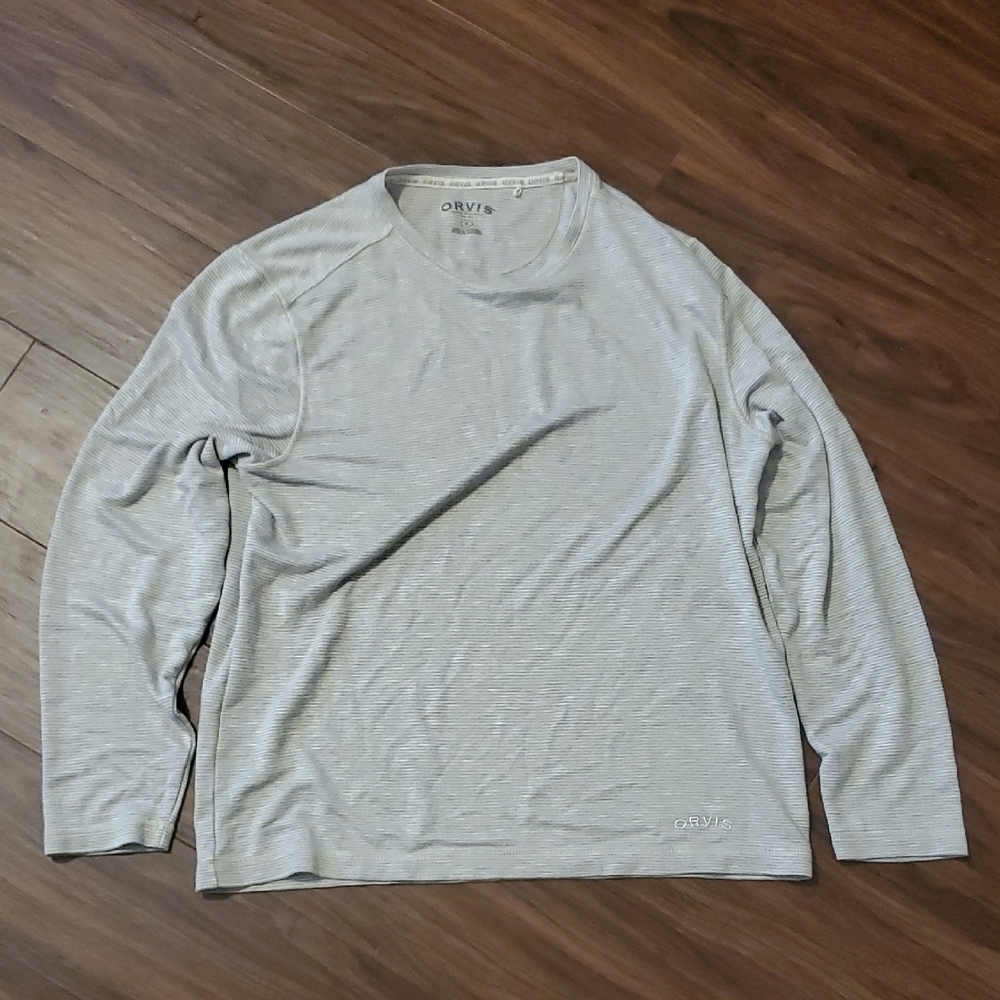 Orvis Men's Long-Sleeve Crewneck Shirt - Light Gray Heather